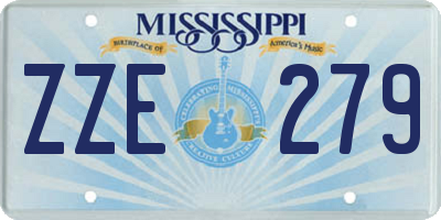 MS license plate ZZE279