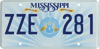 MS license plate ZZE281