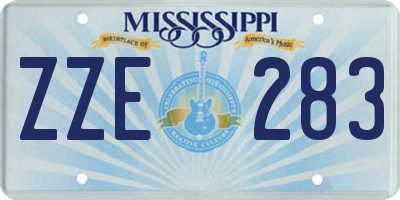 MS license plate ZZE283