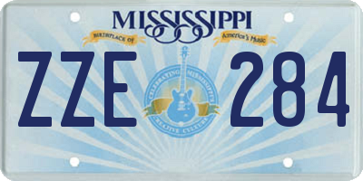 MS license plate ZZE284