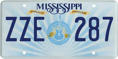 MS license plate ZZE287