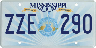 MS license plate ZZE290