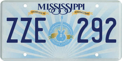 MS license plate ZZE292