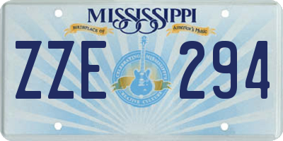 MS license plate ZZE294
