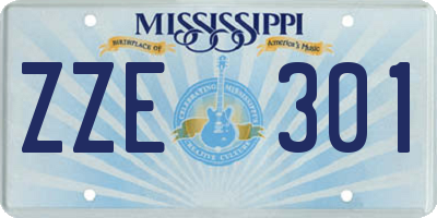 MS license plate ZZE301