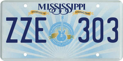 MS license plate ZZE303
