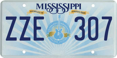 MS license plate ZZE307