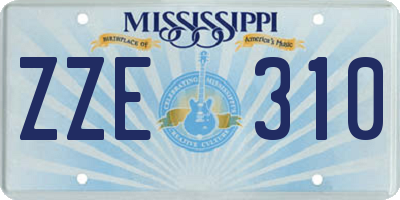 MS license plate ZZE310
