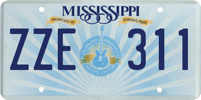 MS license plate ZZE311