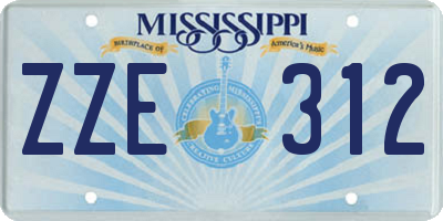 MS license plate ZZE312