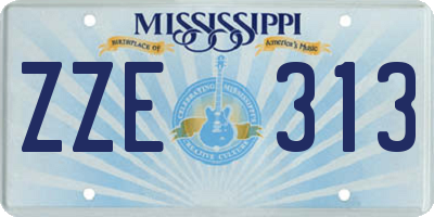 MS license plate ZZE313