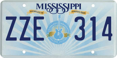 MS license plate ZZE314