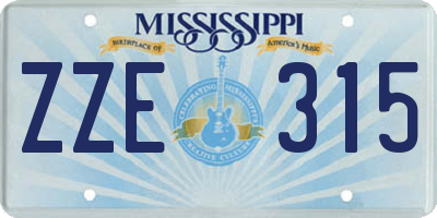 MS license plate ZZE315