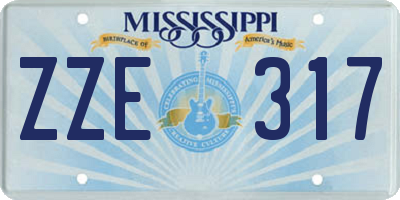 MS license plate ZZE317