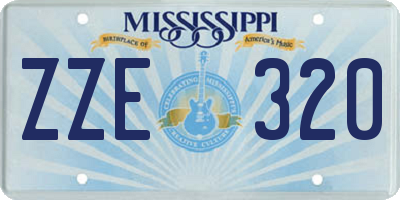 MS license plate ZZE320