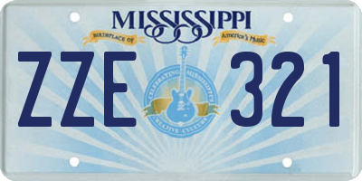 MS license plate ZZE321