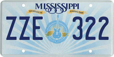 MS license plate ZZE322