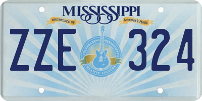MS license plate ZZE324
