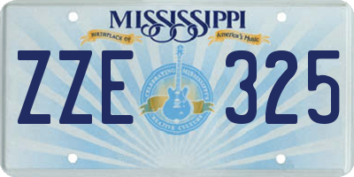 MS license plate ZZE325
