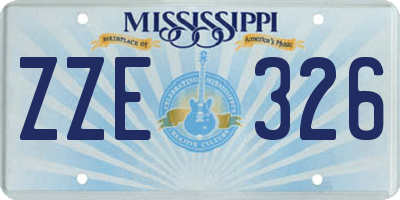 MS license plate ZZE326