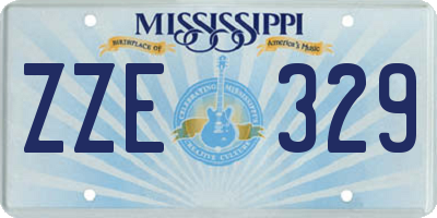 MS license plate ZZE329