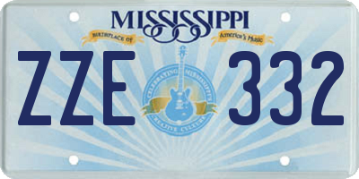 MS license plate ZZE332