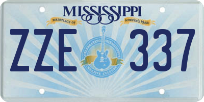 MS license plate ZZE337
