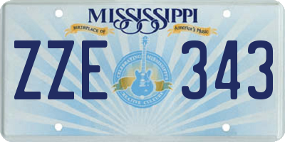 MS license plate ZZE343