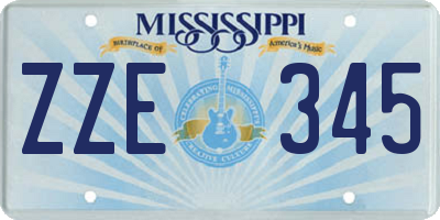 MS license plate ZZE345