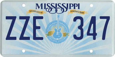 MS license plate ZZE347