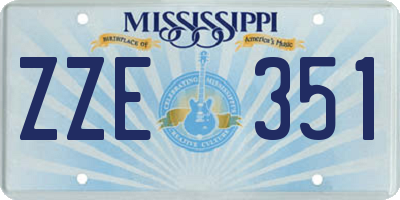 MS license plate ZZE351