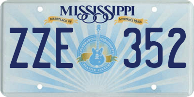 MS license plate ZZE352