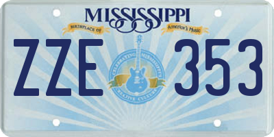 MS license plate ZZE353