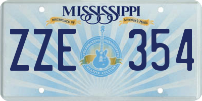 MS license plate ZZE354