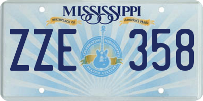 MS license plate ZZE358
