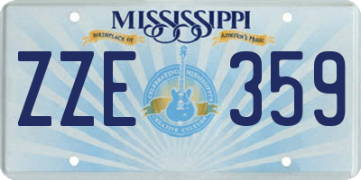 MS license plate ZZE359
