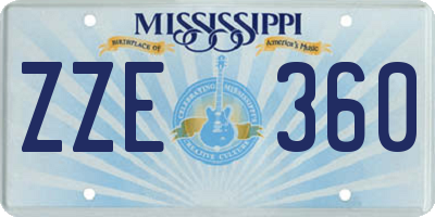 MS license plate ZZE360