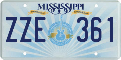 MS license plate ZZE361