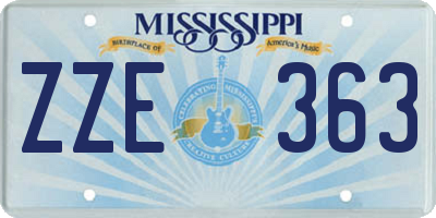 MS license plate ZZE363