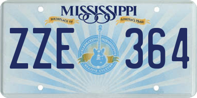 MS license plate ZZE364