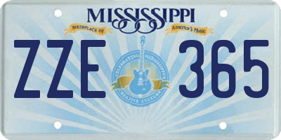 MS license plate ZZE365
