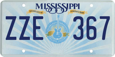 MS license plate ZZE367