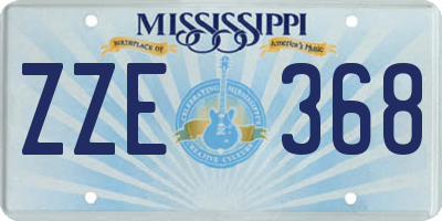 MS license plate ZZE368