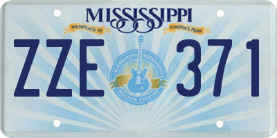MS license plate ZZE371