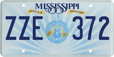 MS license plate ZZE372