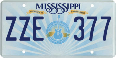 MS license plate ZZE377