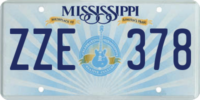 MS license plate ZZE378