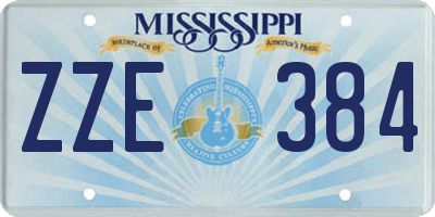 MS license plate ZZE384