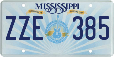 MS license plate ZZE385