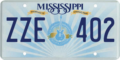 MS license plate ZZE402